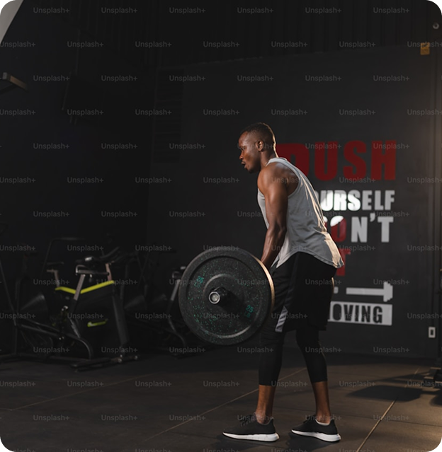 Man doing deadlifts in gym
